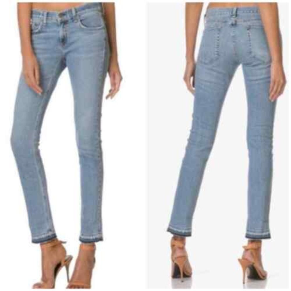 Rag & Bone Dre Slim Boyfriend Jeans Kingston Raw Hem Size 27 Acid Wash Y2K